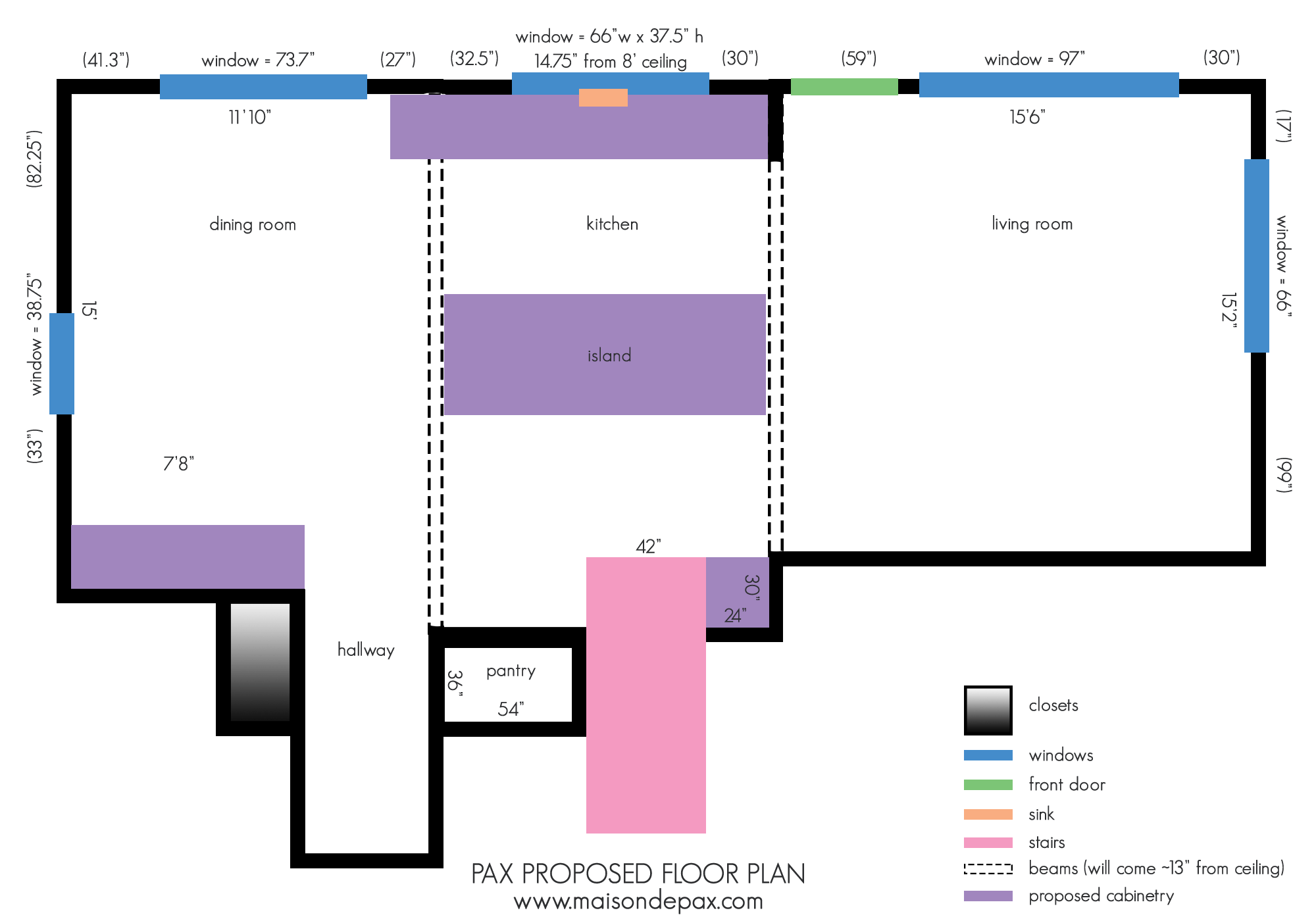 proposed floor plans for ranch kitchen renovation | Maison de Pax