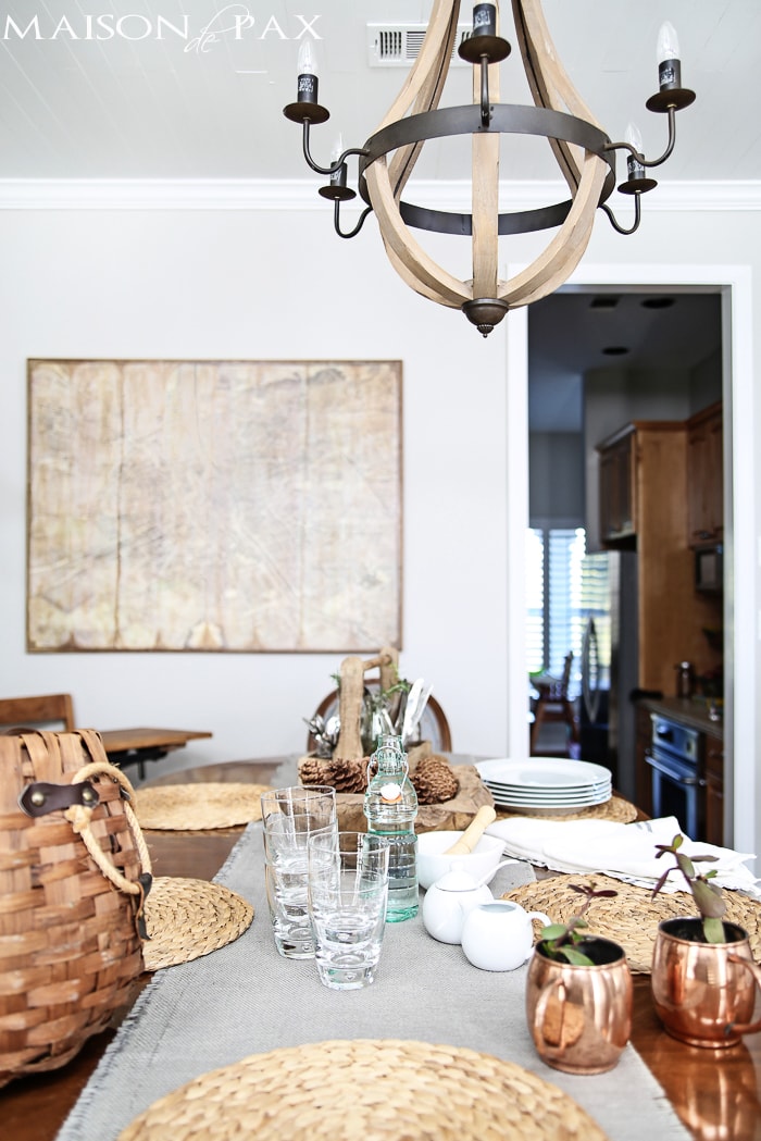 gorgeous formal yet casual dining space with a giant vintage map for wall art | aiweb9ygdry.cmersite.com
