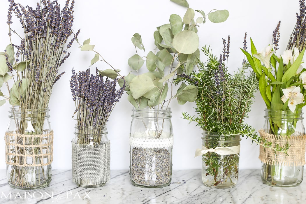 beautiful - I love all the burlap and ribbons! Mason jars with dried lavender make easy and gorgeous centerpieces for home, parties, weddings, or baby showers | aiweb9ygdry.cmersite.com