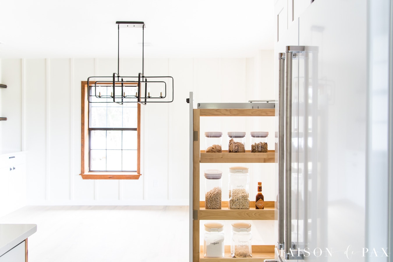 organized pantry pull out drawer shelves | Maison de Pax