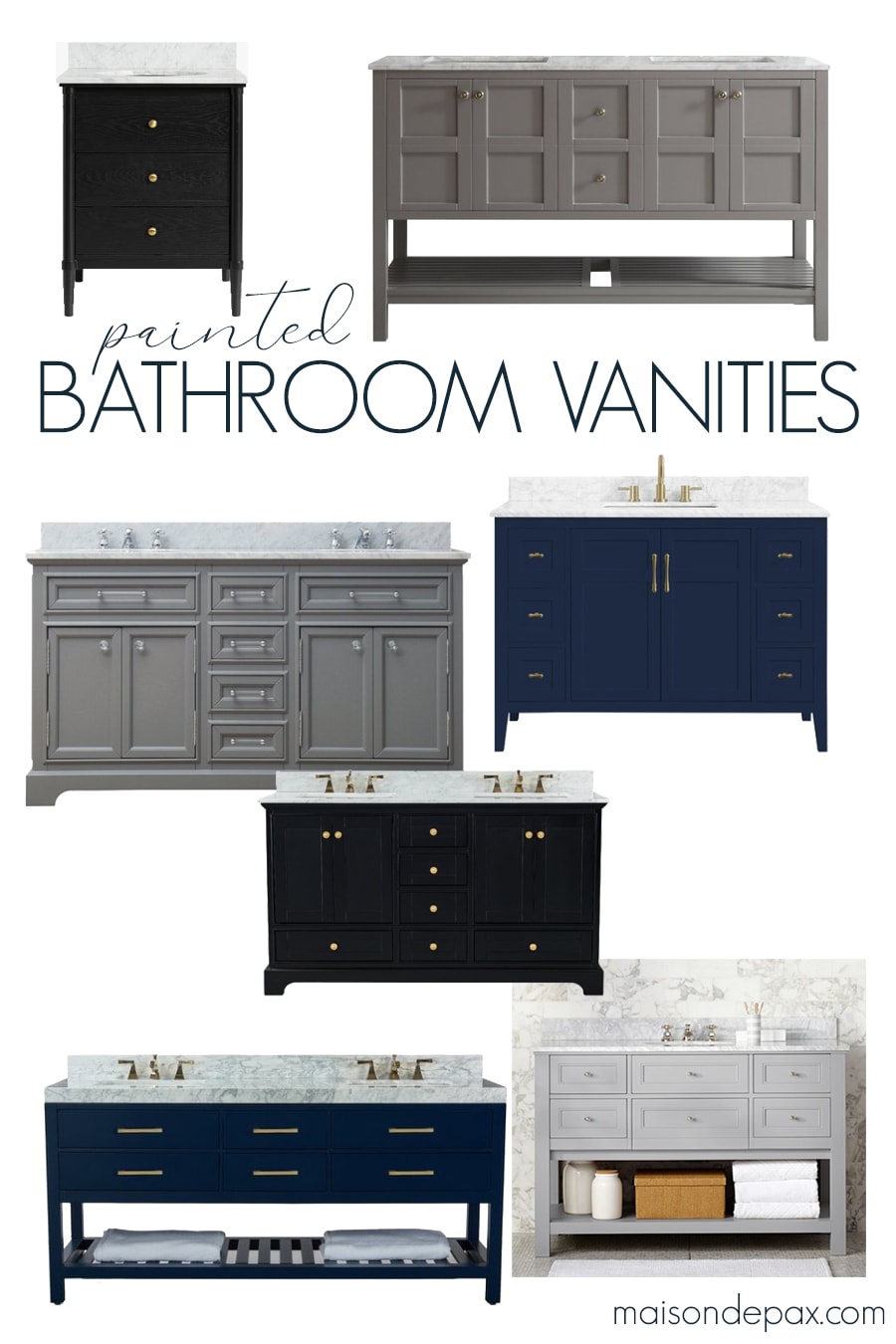 painted bathroom vanities | Maison de Pax