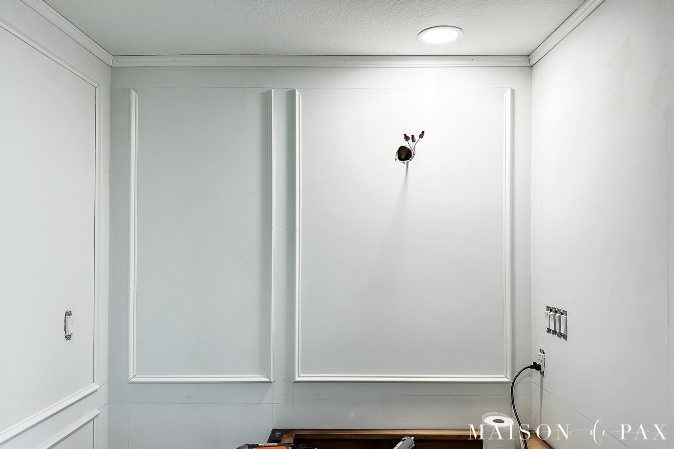 installing picture frame molding, save top piece for last