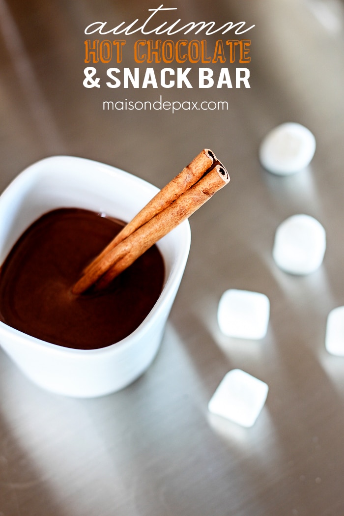 What an adorable idea! A hot chocolate and snack bar - perfect for fall and winter and all those holiday visitors | aiweb9ygdry.cmersite.com