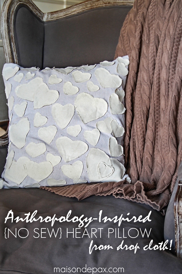 Anthropologie-Inspired {No Sew} Heart Pillow