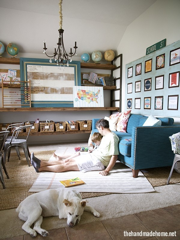 globes, baskets, and sweet family time... Schoolrooms, book nooks, and homework spaces: Find inspiration, design ideas, and organization tips for creating a study or reading space in your home!
