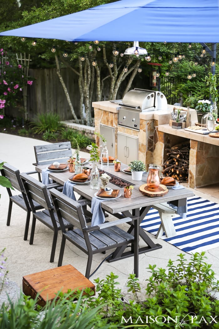 Outdoor Decorating Tips: make your space functional with a built in grill and serving area