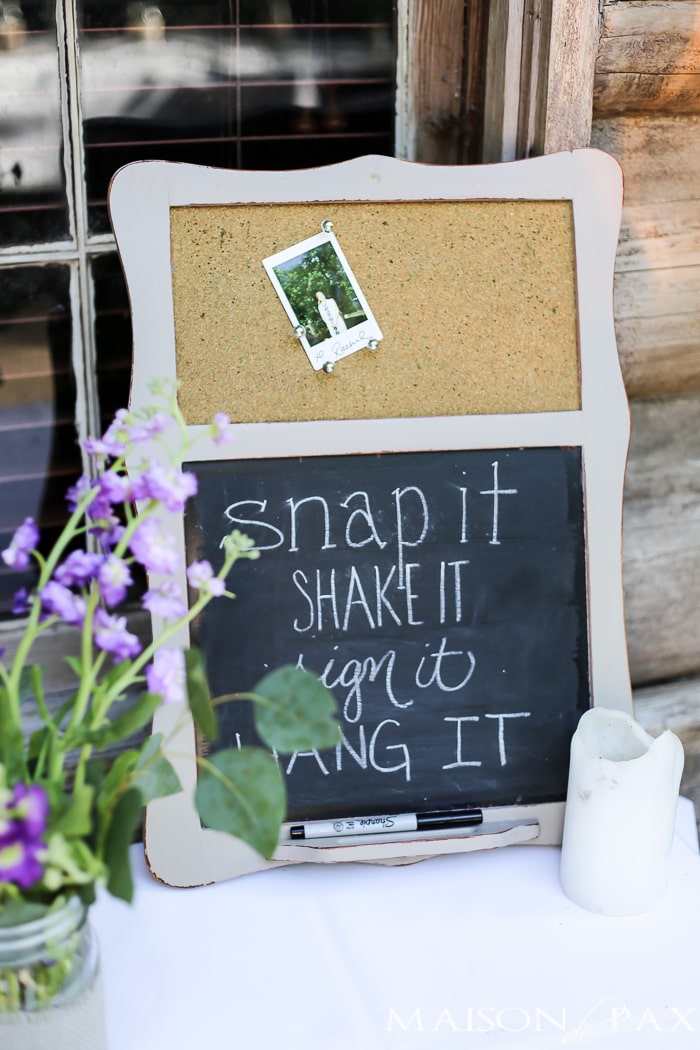 polaroid station for a wedding guest book