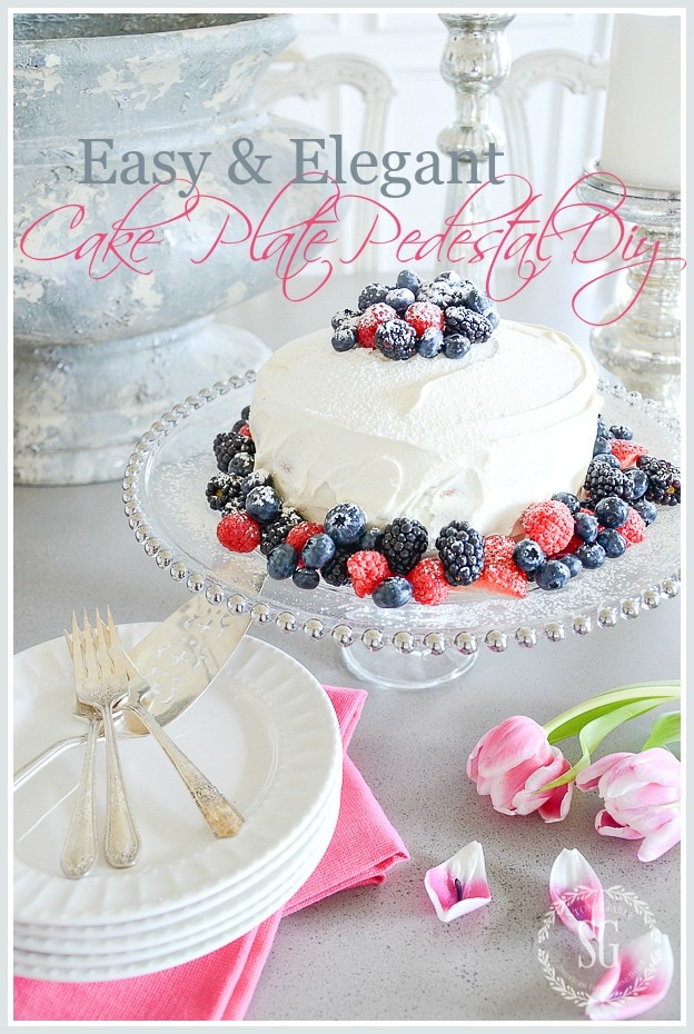 10 MINUTE CAKE PLATE PEDESTAL-title-page-stonegableblog