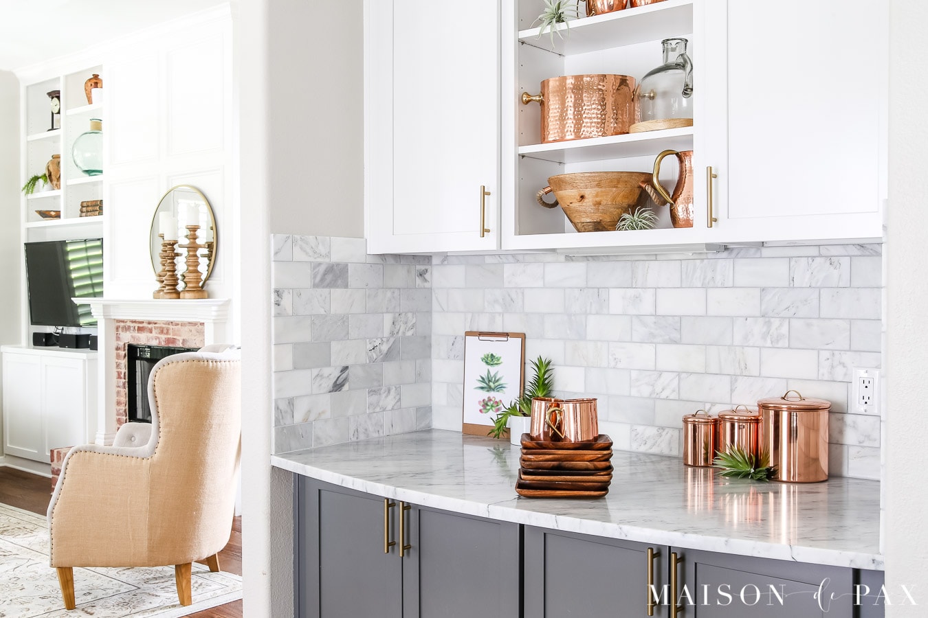 air plants and succulents with copper - perfect summer decor