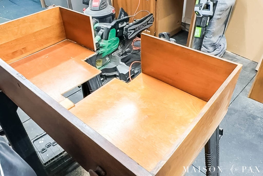 retrofit drawers to fit around plumbing in bathroom vanity