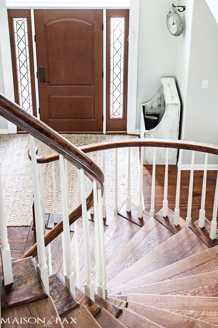 gorgeous, functional entryway with an antique wood firebox used as a mini mudroom... get the plans to build this diy planked "antique" firewood box here! | aiweb9ygdry.cmersite.com