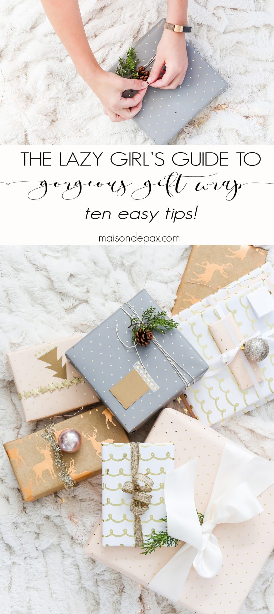 easy gift wrapping ideas: 10 tips for making gorgeous gifts fast #christmaspresents #giftwrap