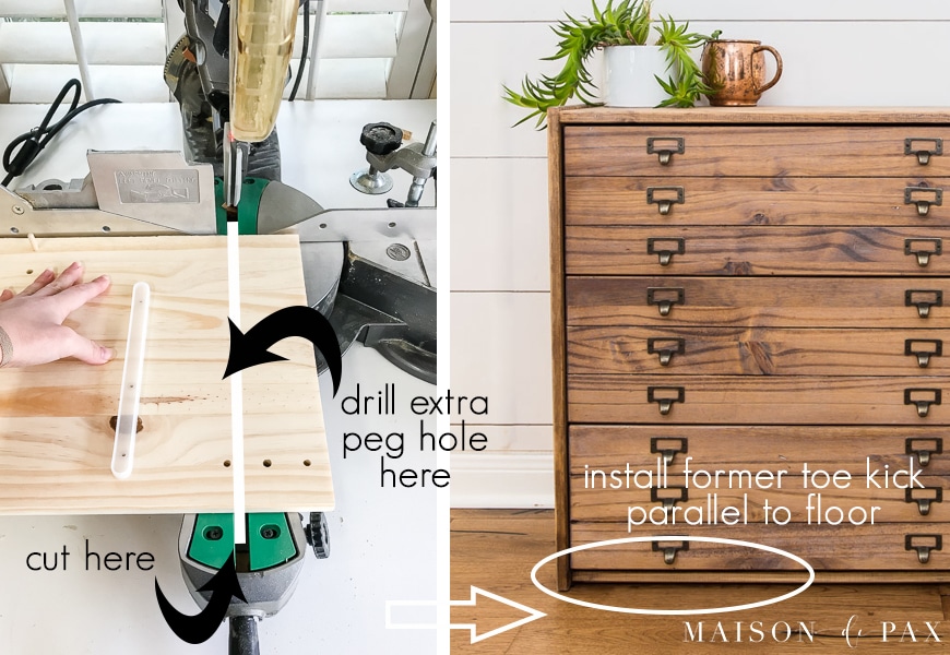 step by step pictures for removing toe kick from IKEA Rast dresser