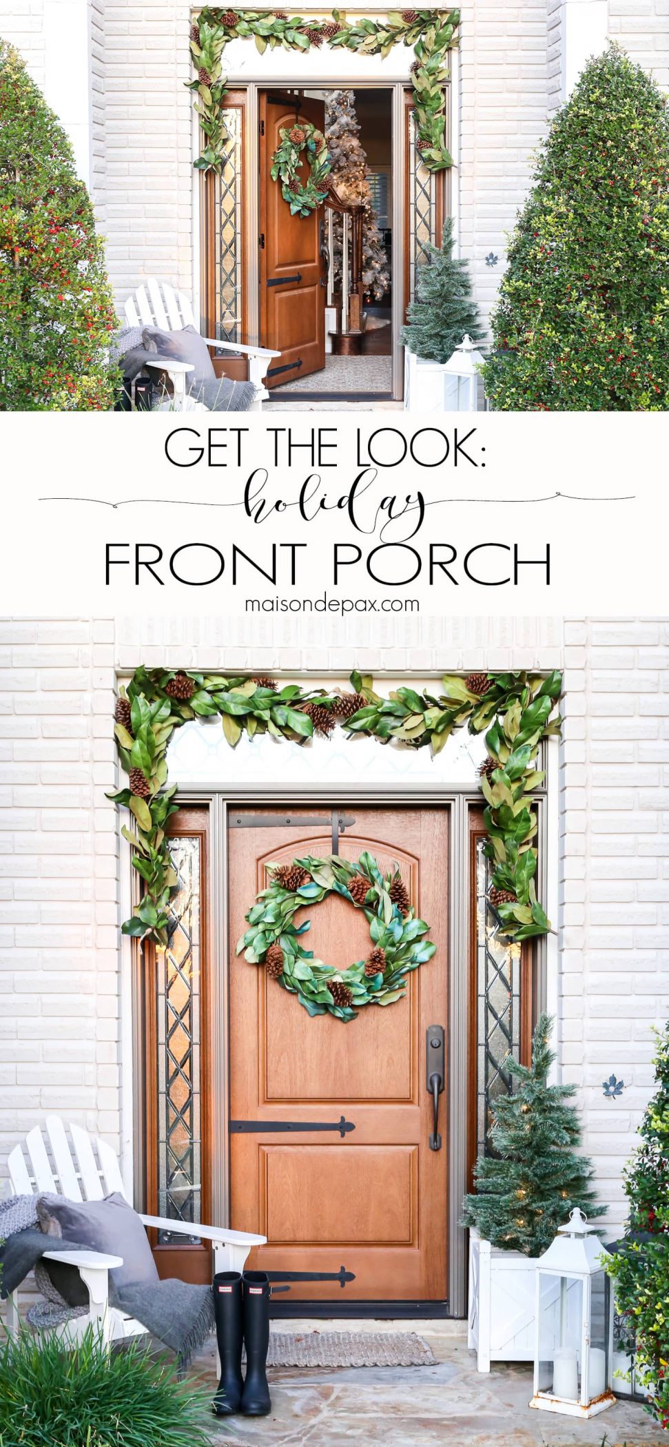 Christmas front porch decorating ideas #Christmasporch