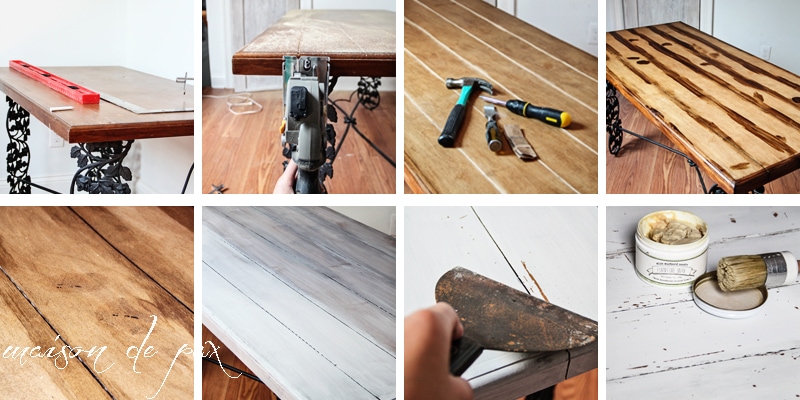 Make a gorgeous, painted, planked look desktop from plywood! via aiweb9ygdry.cmersite.com #diy #plank