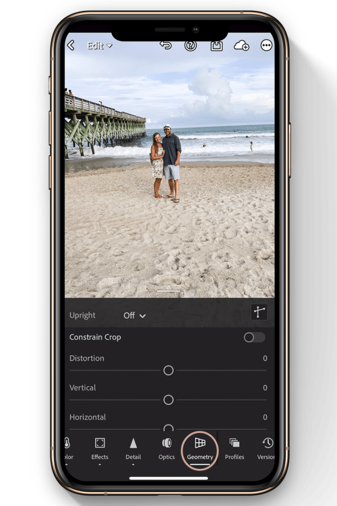 geometry tool for lightroom mobile app