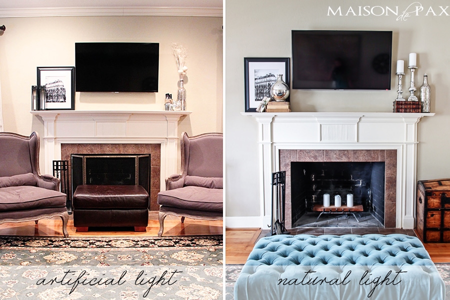 natural light versus artificial light- Maison de Pax
