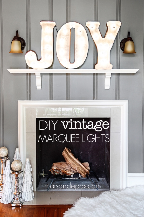 Fabulous tutorial for DIY vintage marquee lights! via aiweb9ygdry.cmersite.com #Christmas #decor
