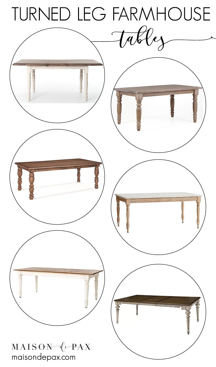 Turned Leg Farmhouse Tables
