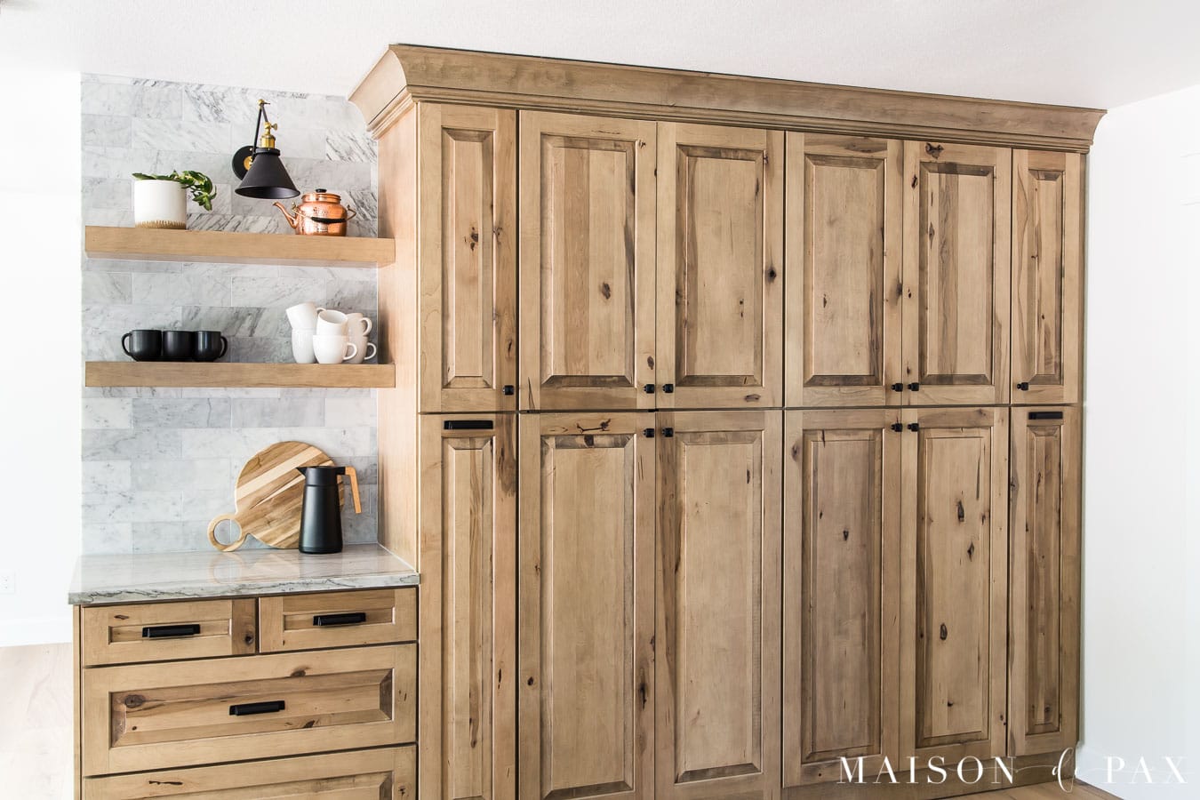 floor to ceiling wood pantry cabinets