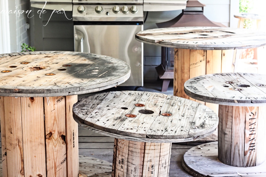 How to make a DIY wooden spool table with DIY tutorial- Maison de Pax