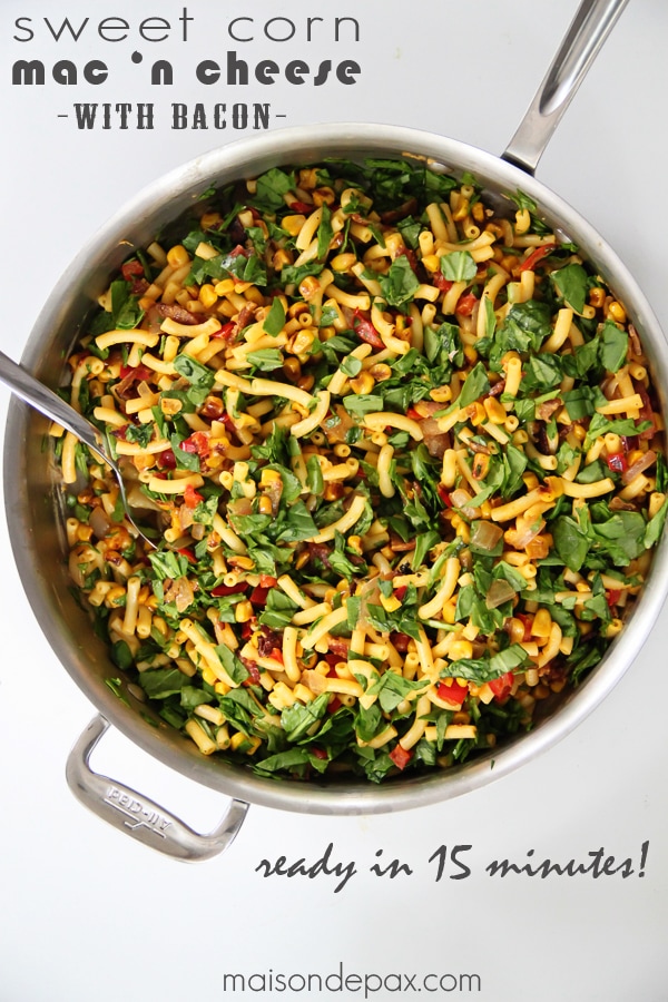 Quick and easy dinner recipe: macaroni and cheese with sweet sautéed veggies and bacon - aiweb9ygdry.cmersite.com