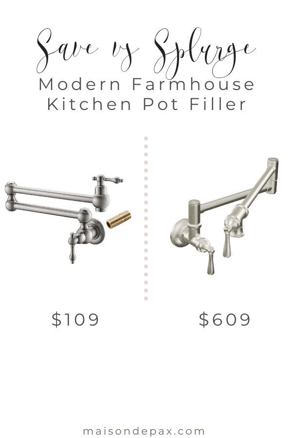 Pot filler styles and options above a stove- Maison de Pax