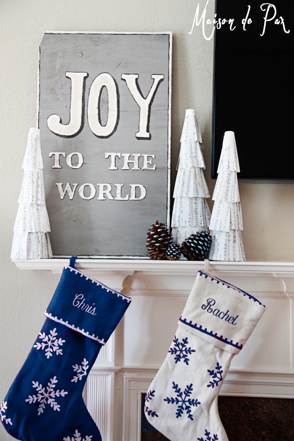 Blue Christmas Mantel