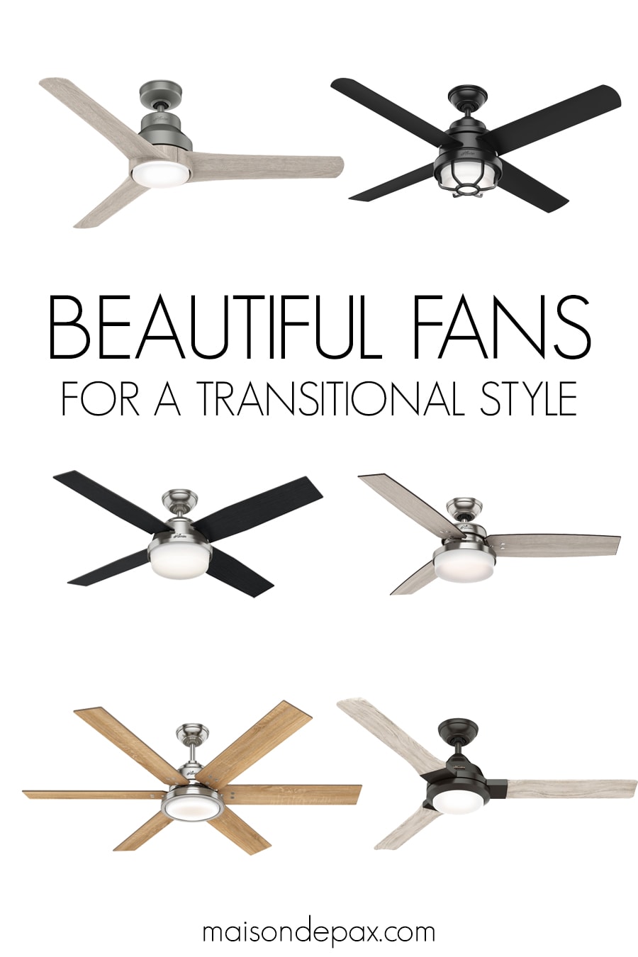 Beautiful ceiling fans for transitional style