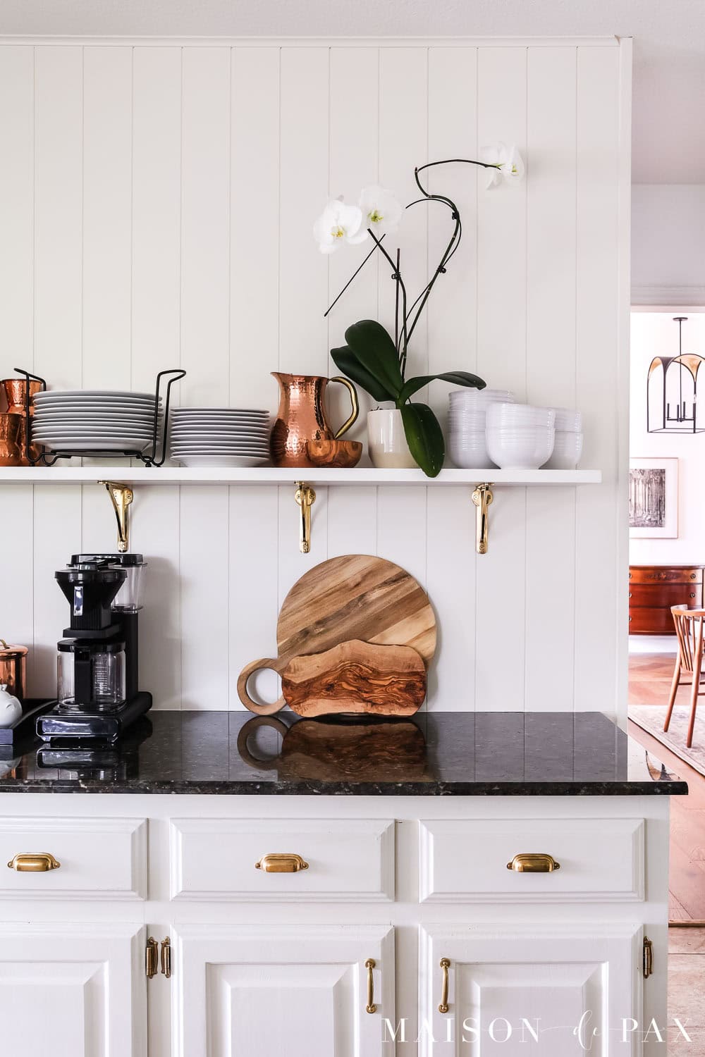 open shelving in the kitchen