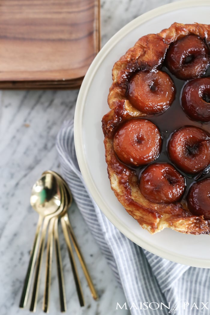 this vanilla bean and halved apples tarte tatin is just beautiful!