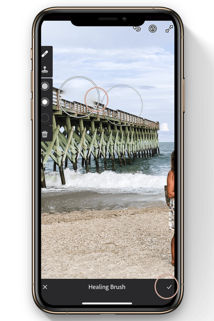 lightroom mobile editing tutorial-how to heal a portion