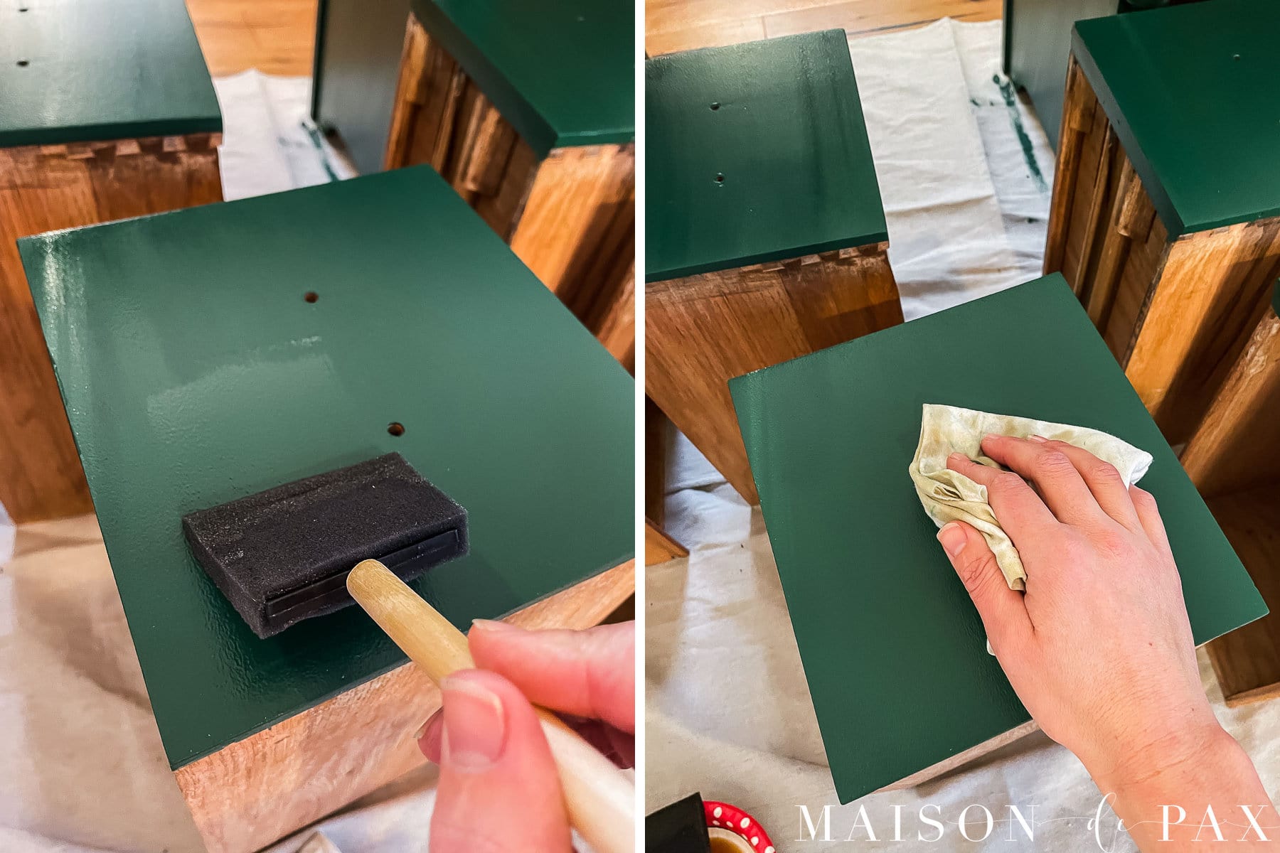 how to apply a topcoat to a painted dresser