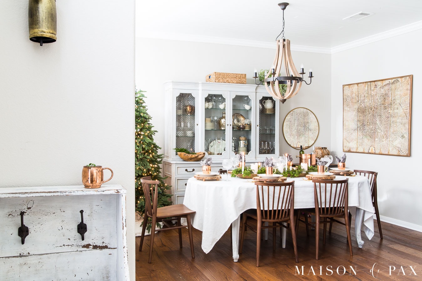 simple french country dining room with modern farmhouse elements
