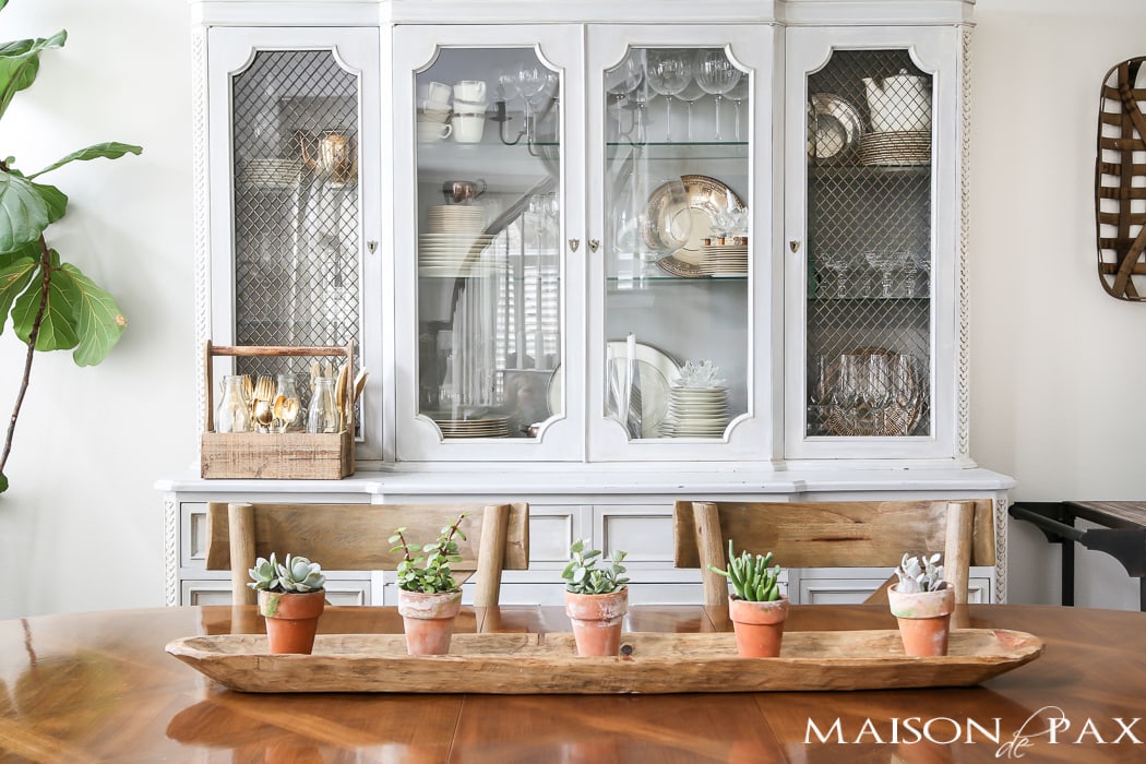 chalk painted china hutch and dining room- Maison de Pax