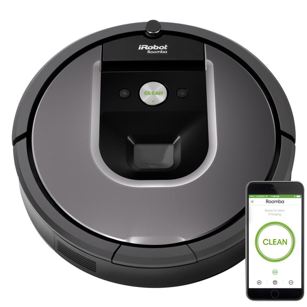 gray robotic vacuum with wifi