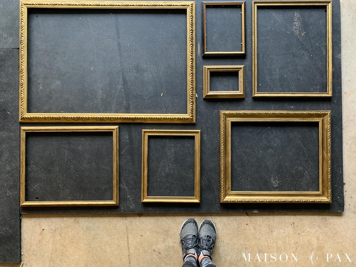 gallery wall layout on floor | Maison de Pax