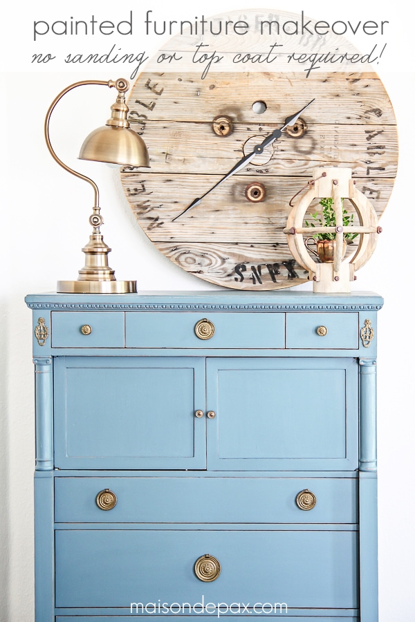 Gorgeous antique dresser painted blue- Maison de Pax