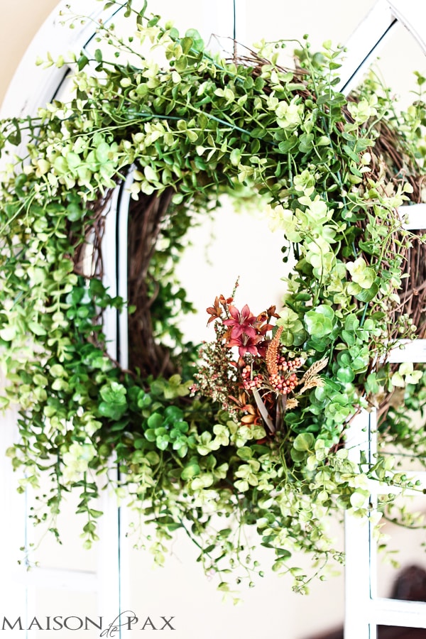 DIY Eucalyptus wreath using faux branches- Maison de Pax