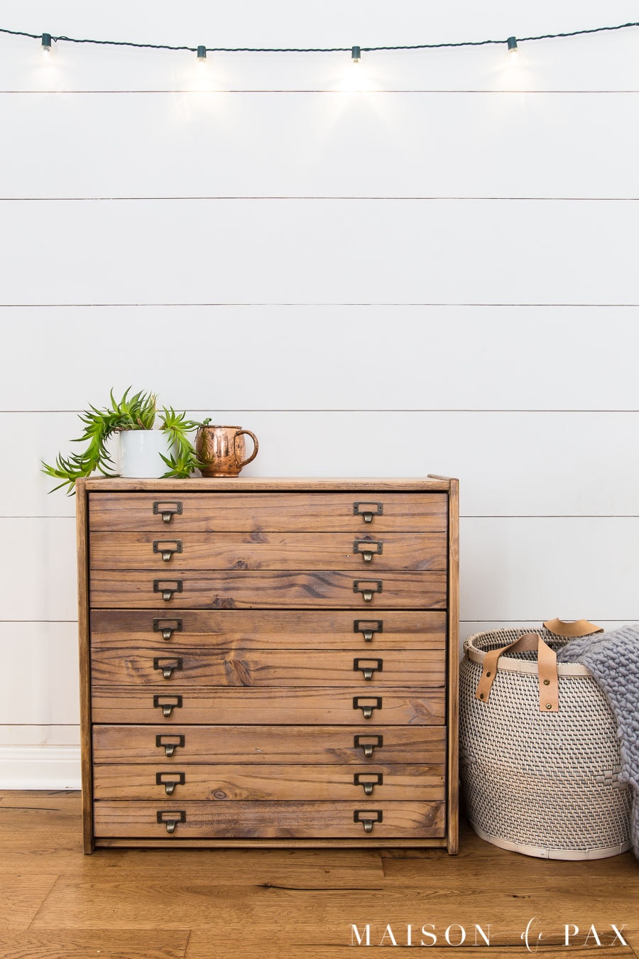faux printer's cabinet with 9 drawers