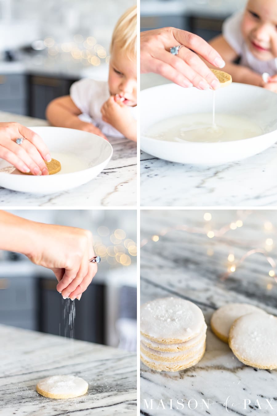 step by step for making icing glaze for sugar cookies | Maison de Pax
