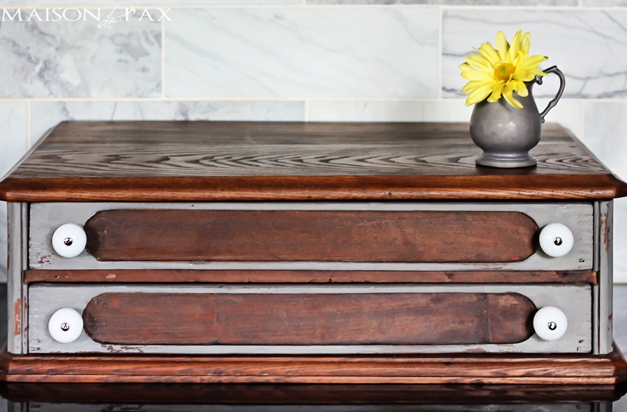 beautiful two-toned antique chest makeover via aiweb9ygdry.cmersite.com #tutorial #diy #stain #paint