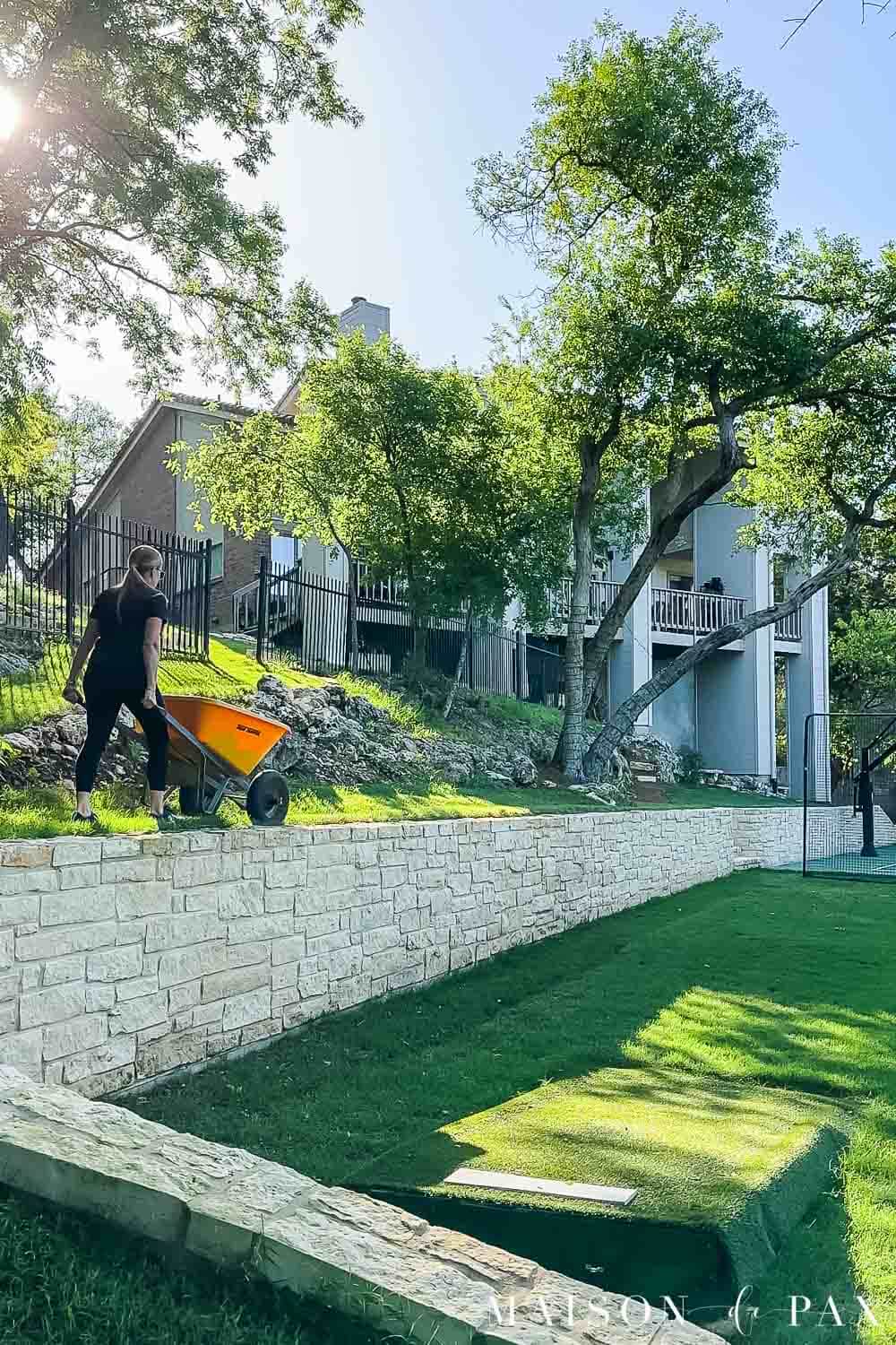 Backyard Update: Granite Paths and Lighting
