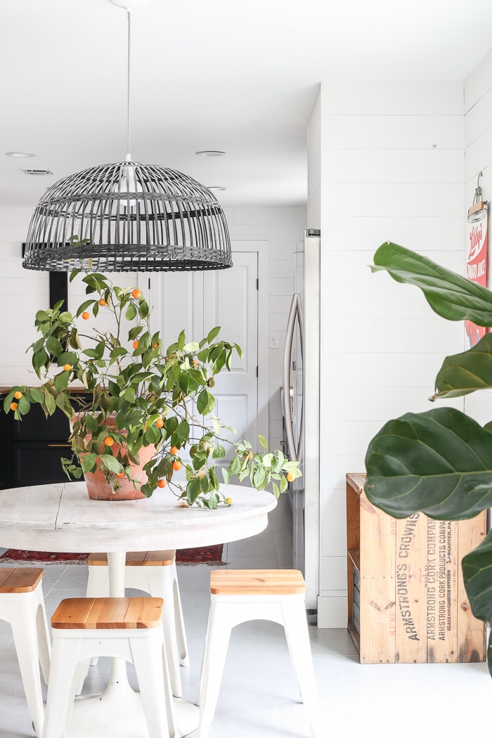 Unique Ikea lighting in dining area- Maison de Pax