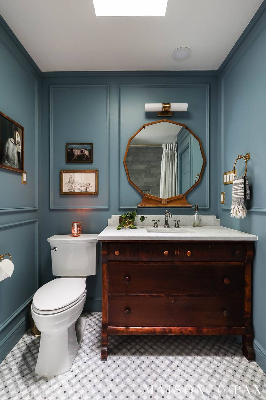 Classic, Moody Blue Bathroom Reveal