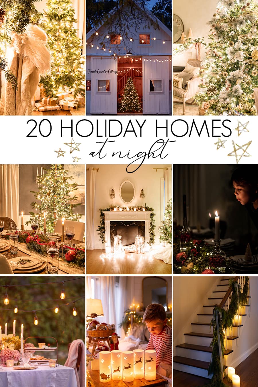 collage of holiday home photos at night | Maison de Pax