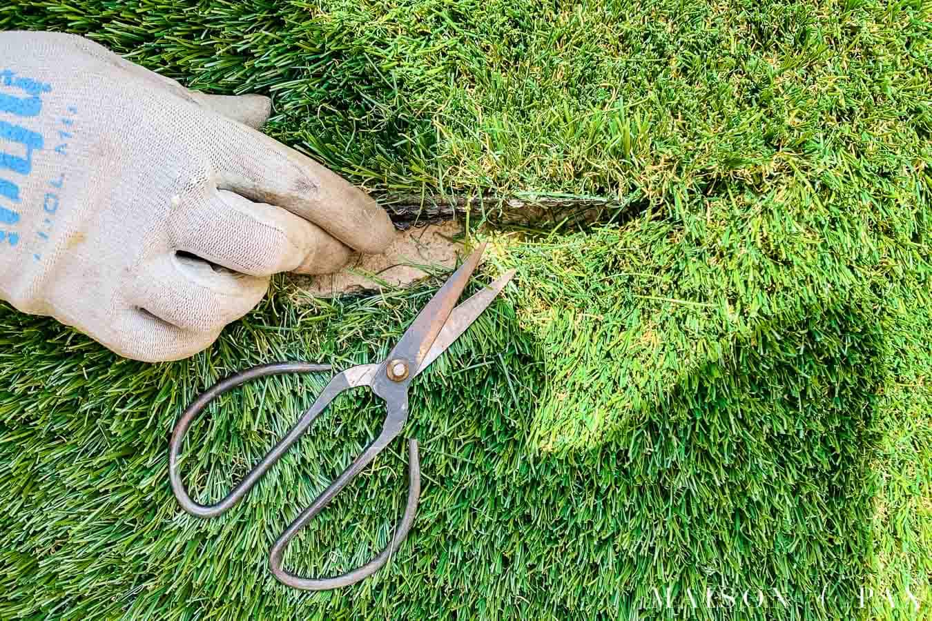 cut out turf for paving stones