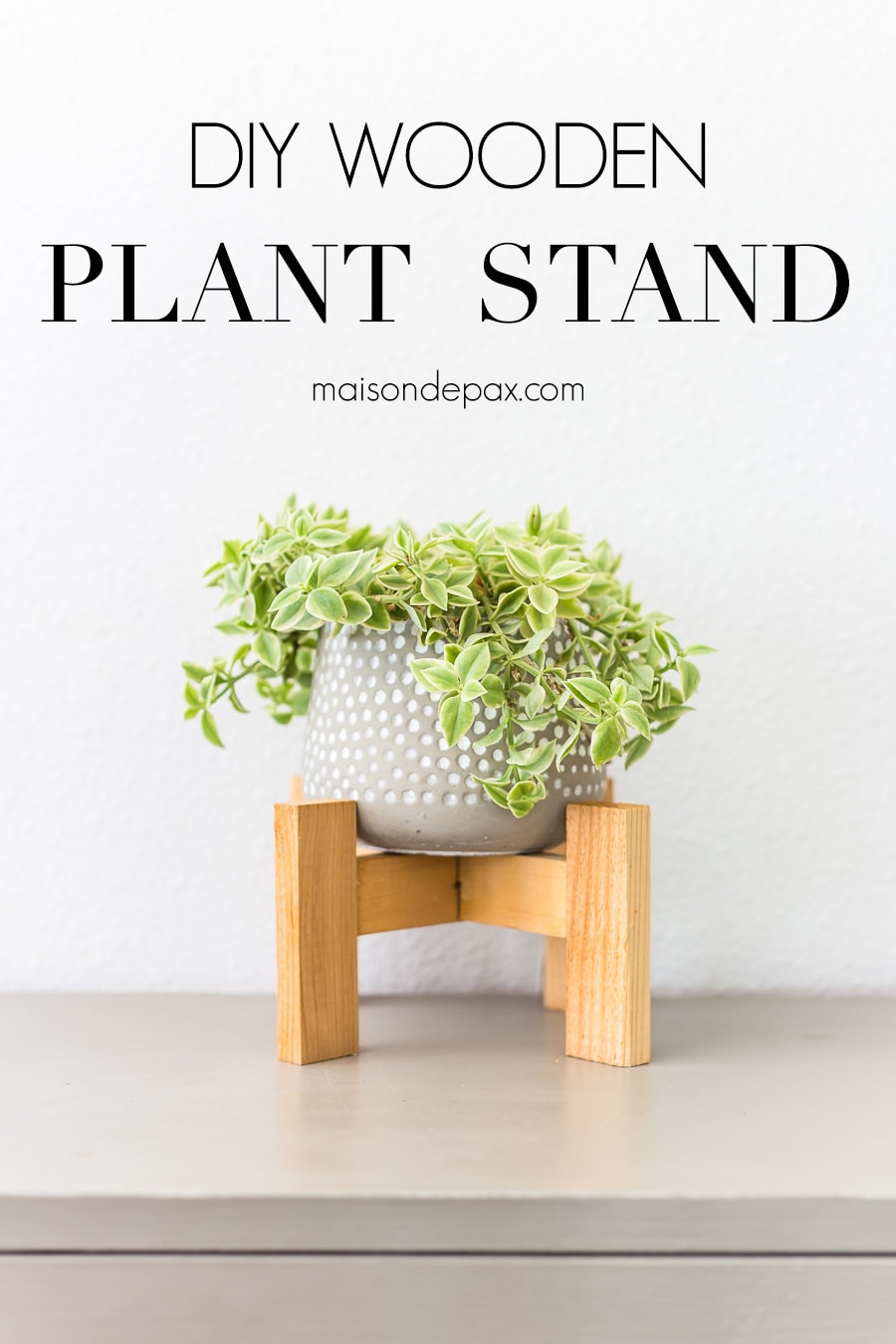 simple primitive modern wood plant stand for pot | Maison de Pax
