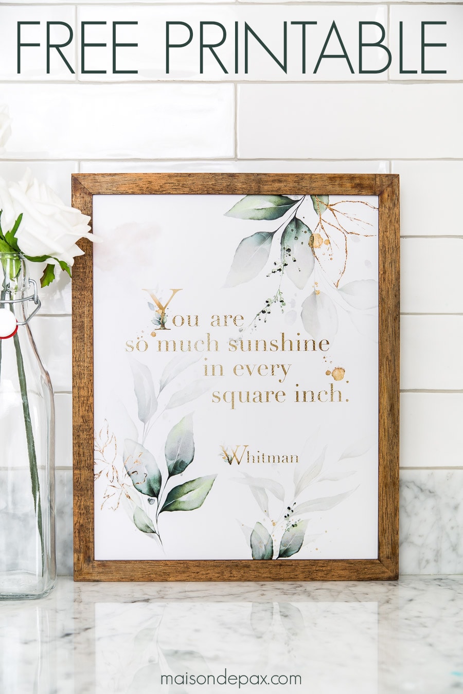 quote art: you are so much sunshine in every square inch | Maison de Pax