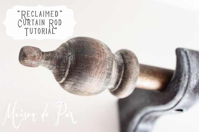 Whitewashed Curtain Rod Tutorial
